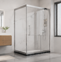 Cabine de douche carrée en acier inoxydable 304 avec verre de 6 mm pour salle de bain