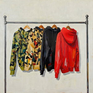 उच्च गुणवत्ता वाले यूनिसेक्स शीतकालीन पशु प्रिंट विंटेज स्ट्रीटवियर जिपर हुडी 100% कपास डबल हुड केमो - Product Image 3