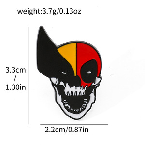 En gros, Broches et épingles de revers en alliage émaillé, motif personnage <span class=keywords><strong>Marvel</strong></span> Deadpool, super-héros de dessin animé, accessoires de mode en métal - Product Image 4