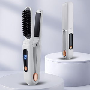 Mini brosse lissante sans fil 2-en-1 pour coiffure personnelle, lissage des <span class=keywords><strong>cheveux</strong></span> crépus, idéale pour les voyages et la coiffure en extérieur - Product Image 1