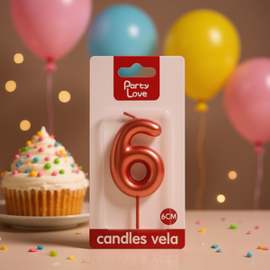 Bougie d'anniversaire en forme de chiffre 6, 6 cm, décoration de gâteau - Product Image 3