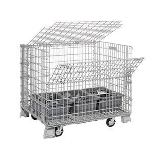 Cage de stockage pliable robuste en treillis métallique 1000 kg 2000 kg pour entrepôt e-commerce, logistique et atelier frigorifique, panier de correspondance - Product Image 2