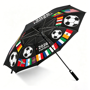 Parapluie automatique 64 pouces en pongee 190T avec impression numérique intégrale, logo personnalisé, pour événements sportifs 2026, drapeau mondial, idéal comme cadeau - Product Image 3