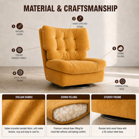Fauteuil nuage minimaliste fait main en tissu écologique, pivotant, moderne, pour salle à manger, salon ou extérieur