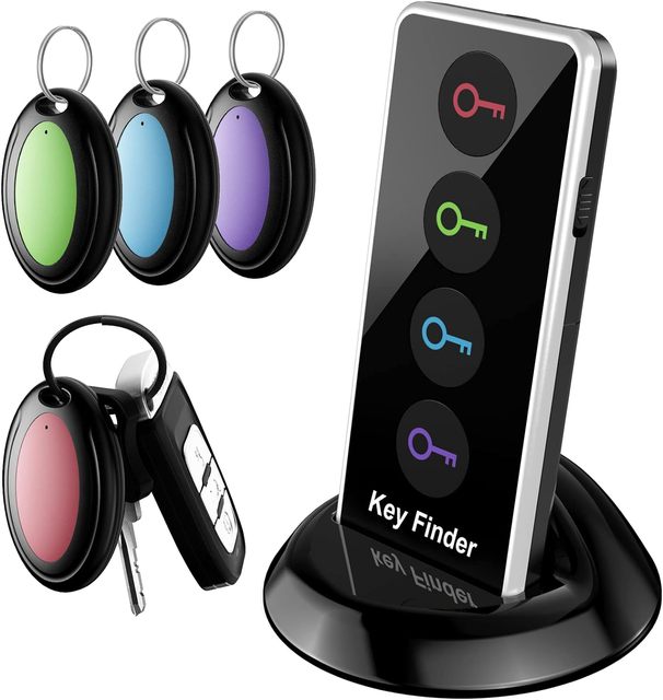 Key Finder 4 in 1 Wireless Key Tracker Remote Control RF Item Locator for Keys, Dogs, Cats, Wallet, Cell Phone