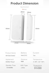 TY-DWC-5 Tuya WiFi Capteur de porte intelligent Détecteur d'ouverture/fermeture de porte Protection de sécurité pour maison intelligente Contrôle via l'application Smart Life - Product Image 3
