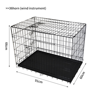 Cage en métal pour animaux de compagnie avec fermeture à bouton et plateau en plastique, design classique simple pour chiens, chats et petits animaux - Product Image 6