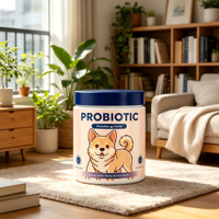 Friandises Probiotiques pour Chiens Marque Blanche OEM, Emballage Personnalisé en Pot, Supplément de Soutien Digestif Soulageant la Diarrhée pour Chiens de Petite à Grande Taille