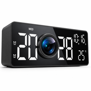 2026 OEM Wholesale Custom 4K 1080P WiFi Smart Alarm Clock Camera Indoor Security Camera Time Temperature Display - Product Image 1