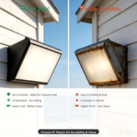 Luminaire mural LED extérieur étanche IP65 OEM ODM PW2651 12W 21W 37W 60W en PC triangulaire pour portail, hôtel, jardin, cour et zones côtières