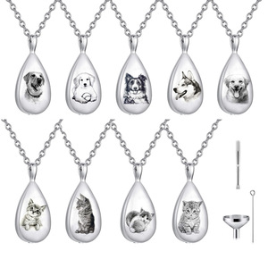 Wholesale Stainless Steel Remembrance Jewelry Custom Water Drop Pendant Cremation <b>Urn</b> Necklace for Pet Ashes - Product Image 1