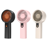 Ventilador de Mano Portátil Recargable de Alta Velocidad con Pantalla Digital, 3000mAh, 100 Velocidades, Ventilador Personal para Camping y Viajes