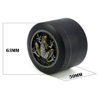 GZ336311 Hotsale 63mm 4 Layers Metal Zinc Grinder Tobacco Spice Herb Grinder Animal Design Smoking Accessories