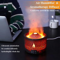 Humidificateur de feu de flamme de diffuseur d'aromathérapie d'humedificador de volcan noir