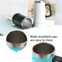 Gobelet isotherme en acier inoxydable à double paroi de 24 oz avec logo personnalisé, écologique, avec poignée, idéal pour les bières