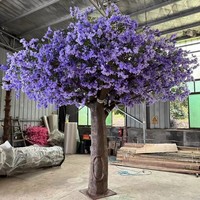 Grand arbre artificiel de Jacaranda sur mesure, arbre décoratif d'intérieur pour accessoires de tournage de films et aménagement paysager commercial