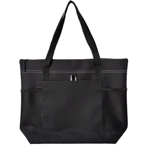 Bolsa de tela Oxford de gran venta con cremallera, bolsa de mano personalizada para mujer con logo impreso personalizado, bolsa de compras. - Product Image 3