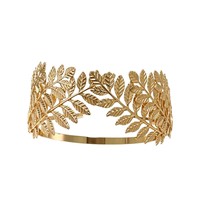 Couronne de feuilles dorées, diadème de mariée, bandeau, coiffe de banquet de mariage, plaqué or, strass, cristal, unisexe