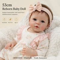 Poupée Reborn de 53 cm en vinyle doux au toucher, faite à la main, non toxique, compagnon multifonctionnel, dès 3 ans