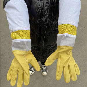 <span class=keywords><strong>ราคา</strong></span><span class=keywords><strong>ถูก</strong></span>ถุงมือสำหรับการเลี้ยงผึ้งที่ทำจากหนังแพะและผ้าฝ้าย - Product Image 2