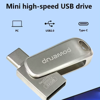 Flash Drive USB2.0 3.0 2-in-1 Berkualitas Tinggi 128GB Metal OTG Tipe-C untuk Ponsel Android Pintar