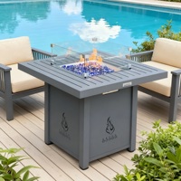 Table de foyer à gaz carrée en aluminium de 26 pouces avec brûleur de foyer de 45000 BTU