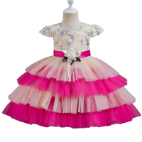 Couche de conception OEM Robe d'anniversaire pour filles à fleurs Robes tutu colorées de princesse d'été