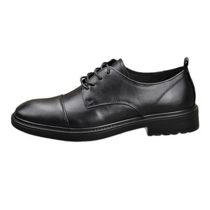 Chaussures habillées Oxford en cuir véritable noir, bout rond, à lacets, semelle en caoutchouc respirante, pour hommes, bureau, carrière, toutes saisons - Product Image 4
