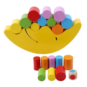 Los niños educativos de madera de juguete de equilibrio bloques de barco juego azul de madera juguete de equilibrio de luna de Juguetes - Product Image 3