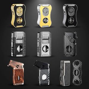 Premium Luxury Wholesale Torch Multifunction <b>Custom</b> Logo Cigar Accessories Cigar <b>Lighter</b> With Cutter and Drill - Product Image 3
