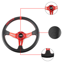 Volant universel de course automobile en cuir de 14 pouces 350mm volant de sport à dérive profonde accessoires de voiture