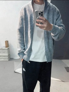 Suéter de Punto Personalizado con Logotipo para Hombre, Estilo Urbano, Cuello Alto, Cierre Completo, Informal, para Otoño e Invierno, Transpirable - Product Image 2