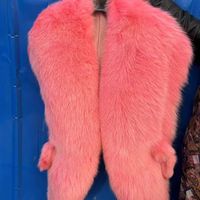 Manteau en fourrure de renard véritable pour femme, accessoire luxueux pour écharpe