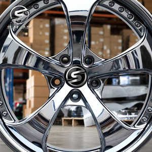 Juego de 2 Ruedas Forjadas Cromadas de 5 Radios y Diseño Cóncavo para <span class=keywords><strong>Corvette</strong></span> C6 C7 Viper Mustang <span class=keywords><strong>Shelby</strong></span>, Llantas Deportivas de 19, 20 y 21 Pulgadas - Product Image 4