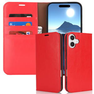 Funda a prueba de golpes para iPhone 16, funda tipo cartera con soporte de cuero Crazy Horse para iPhone 17 Pro - Product Image 6