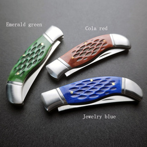 Oxbone Handle Folding Knife Stainless Steel 420J2 Serrated Straight Blade OEM Custom Pocket Tool Industrial Bushcraft <strong>Use</strong> <strong>CPM</strong>-3V - Product Image 4