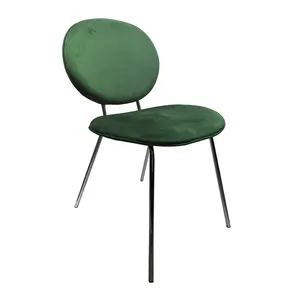 סיטונאי מודרני יוקרה אוכל כיסא ירוק קטיפה מרופד אוכל חדר כיסאות למכירה
