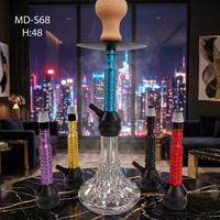 Ensemble Chicha Moderne en Aluminium Bleu avec Finition Givrée, Design Écologique, Style Jaune, Coffret Cadeau