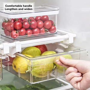 Boîtes de rangement en plastique pour réfrigérateur, tiroirs de rangement amovibles pour réfrigérateur avec sections divisées pour conserver les aliments au congélateur - Product Image 6
