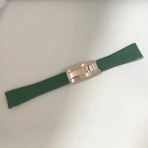 Correa de Reloj de Silicona Verde con Extremos Curvos de 20MM y 180MM, Cierre Plegable de Acero Inoxidable para Relojes - Product Image 2