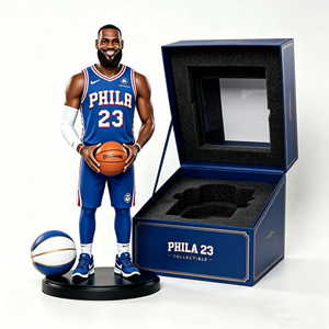 Figura de acción de resina personalizada de la estrella del baloncesto <span class=keywords><strong>James</strong></span>, bobblehead de los Philadelphia 76ers, <span class=keywords><strong>camiseta</strong></span> número 23, estatua coleccionable, decoración de escritorio, regalo. - Product Image 5