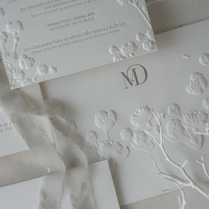 Vanilla Printing Premium 3D <b>Embossing</b> Digital Printing Wedding Greeting <b>Card</b> Art Paper CN/GUA Model 465 with Custom Logo - Product Image 4