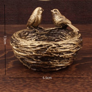 Brass Bird Nest Incense Holder Handmade Metal Aromatic <b>Diffuser</b> Home Decor - Product Image 4