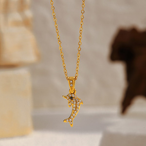 Летняя коллекция Ocean: ожерелье из нержавеющей стали с позолотой 18K и бриллиантами, сертификат CE, для вечеринок - Product Image 3