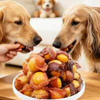 Friandises pour chiens et chats séchées à l'air, moelleuses et mâchables, à base de poulet ou de canard enveloppés de jaunes d'œufs, formule personnalisée, marque privée OEM
