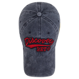 Discover 3ET Baseball Cap Navy Blue Denim Unisex Street Style Sun Hat - Product Image 4