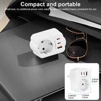 PUJIMAX Convertisseur de prise européen Adaptateur de voyage Adaptateur de prise de courant Prise électrique avec port USB de type C Chargeur de voyage