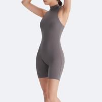 Combinaison de yoga une pièce pour femme, coupe ajustée, avec fermeture éclair dorsale, en Spandex/Nylon, anti-transpiration et respirante, vente en gros