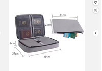 Sacs de rangement pour documents imperméables et ignifuges à 3 couches avec fermeture éclair et serrure, grande capacité, sac pour passeport et cartes