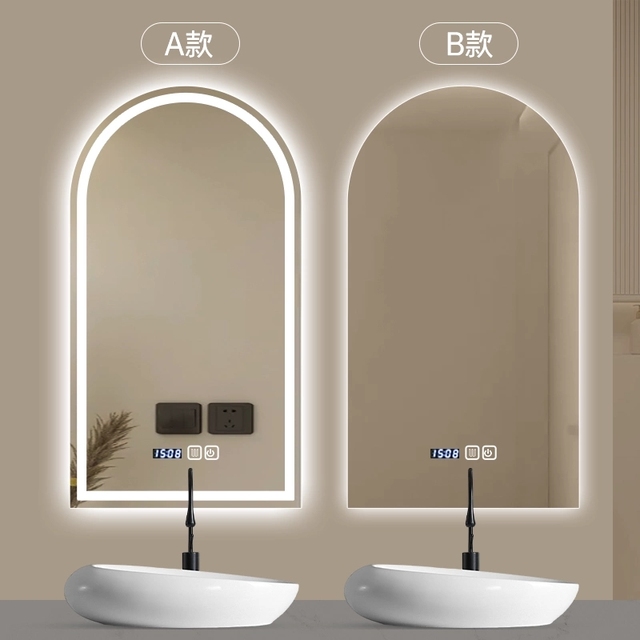 Premium LED Vanity Mirror Anti-Fog Touch Screen Modern Irregular Design Smart Switch for Bedroom Bathroom Salon Living Room